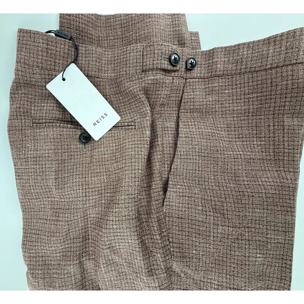 NWT‎ Mens Reiss Recline T-Mixer trousers in Bordeaux, size 34
